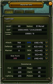 Character Info Window